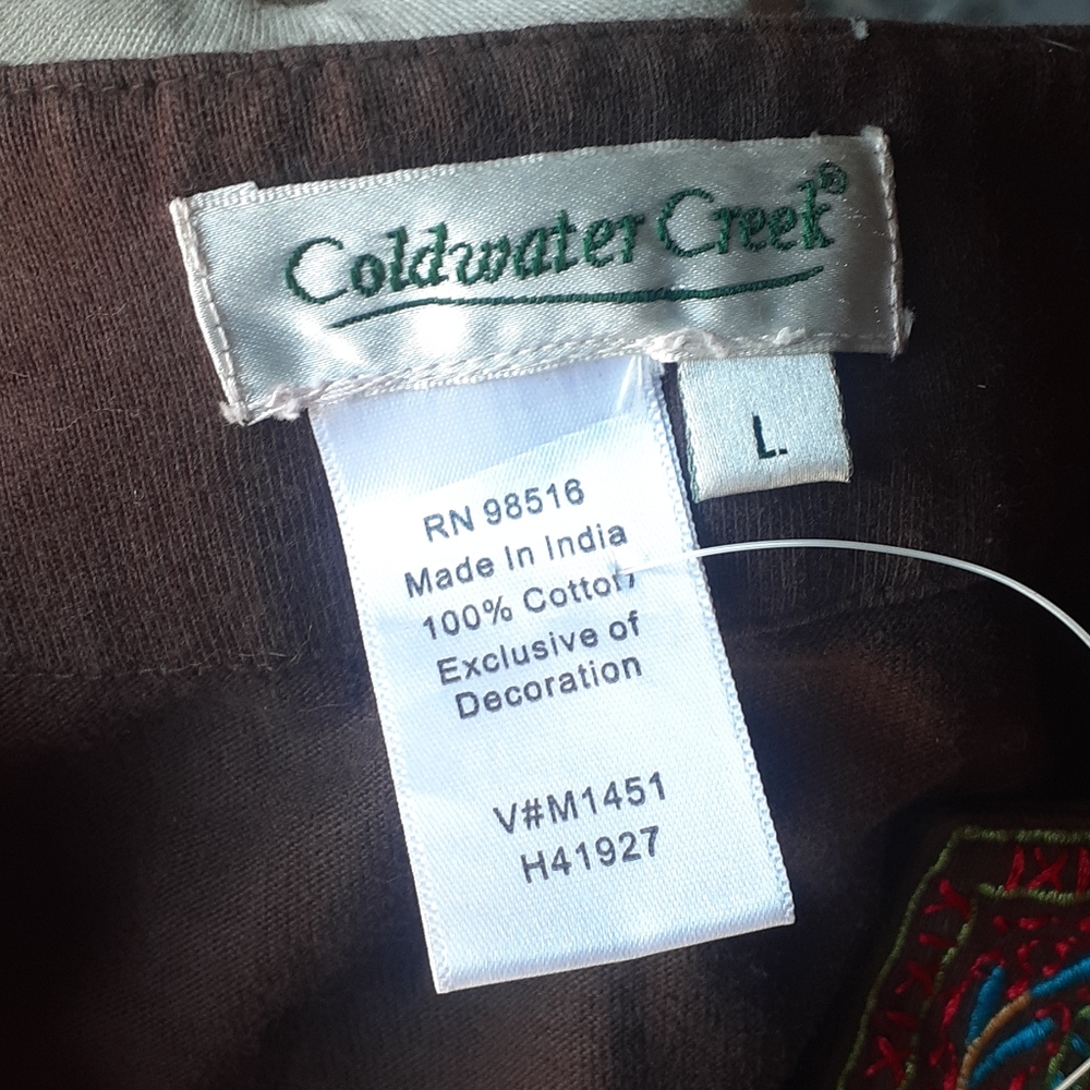 Boho Coldwater Creek Festival Brown Embroidered T… - image 3